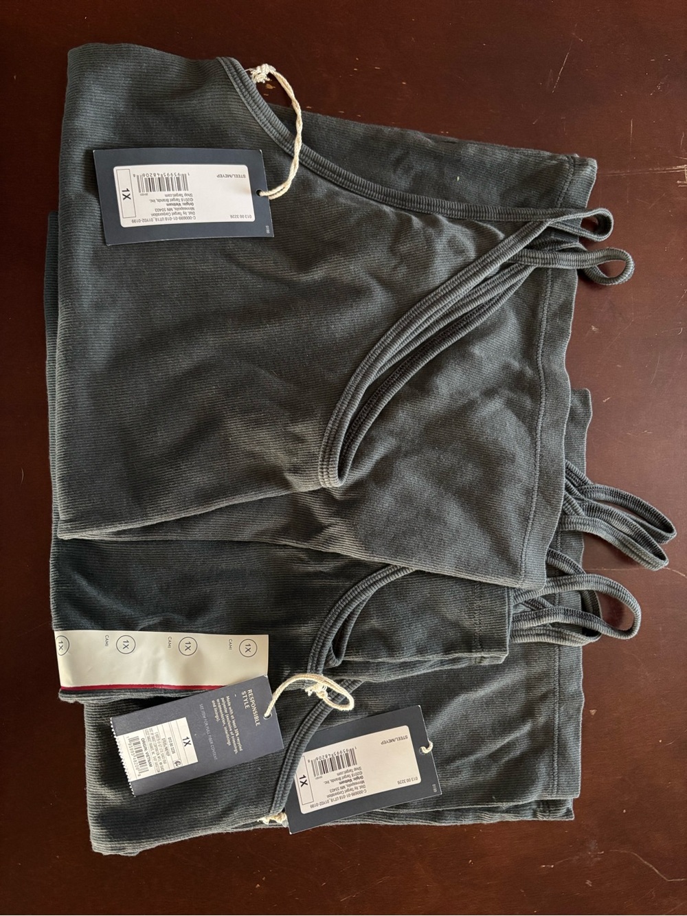 New Universal Thread Gray Ribbed Tank/Cami - Charcoal Sz1X Lot 3